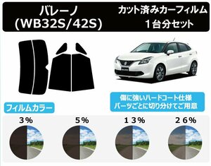 【ノーマルスモーク透過率13％】スズキ バレーノ WB32S/WB42S カット済カーフィルム リアセット