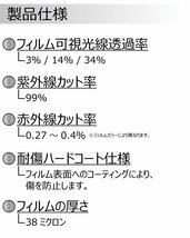 【在庫処分品】リア１枚貼(要熱成型) シエンタ (NCP81/NCP85) カット済みカーフィルム リアセット プラススモーク05(透過率3％)_画像4