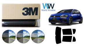  one sheets ...3M smoked IR Golf R (AUCJXF/AUDJHF) 5G type 5-door hatchback rear set film 