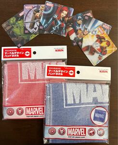 marvel コースター6枚、ハンドタオル2枚