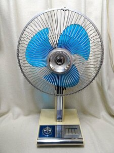  operation goods #National / National electric fan [F-30H1G] Showa Retro blue blue color retro 3 sheets wings 30cm