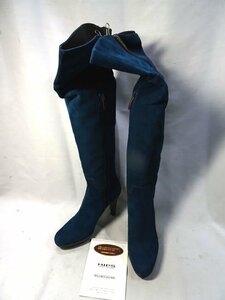 PEPE CASTELL■スゥエードロングブーツ ネイビーブルー 37サイズ 冬靴 ブーツ レディース 靴