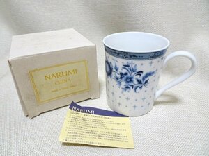 未使用品■NARUMI/ナルミ◇マグカップ マグ ブルー系 花 食器