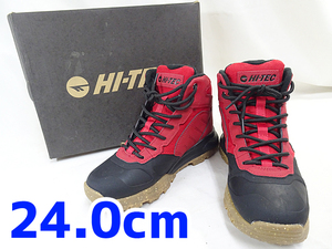  beautiful goods HI-TEC *a Ora giEXP mid waterproof water-proof [24.0cm] red DRI-HI Light shoes outdoor cold district . slide winter boots 