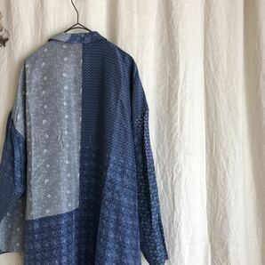 TOWAVASE トワヴァーズ sarasa robe サラサ ローブ ブルー シルク コートの画像7