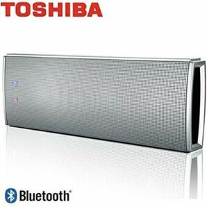 TOSHIBA ポータブル Bluetooth4.0 スピーカーTY-WSP61 内蔵マイク搭載 ワイヤレススピーカー ポーチ・ストラップ付き シルバー /新品の画像3