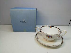 あ//H6449【未使用・保管品】WEDGWOOD ウェッジウッド　オズボーン　スープカップ＆ソーサー 50123900571 