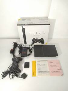 あ//しJ0792 SONY ソニー　プレイステーション　Play Station2 SCPH-70000CB 　メモリーカード付き 動作品