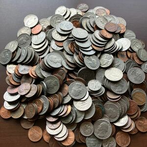 アメリカコイン　25セントなど　白銅貨　外国銭　古銭 欧米 海外 約2kg