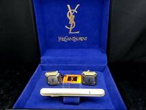 ■美品■№0129【YSL】サンローラン【シルバー】■カフス＆ネクタイピン タイピン セット♪_画像1