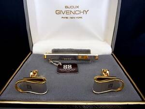 # new goods N#N0213 Givenchy [ Logo pattern ][GIVENCHY][ Gold * silver ]# cuffs & necktie pin Thai tweezers!