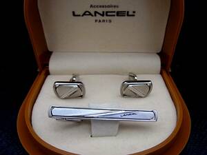 ■新品N■№0528 ランセル【LANCEL】【シルバー】■カフス＆ネクタイピン タイピン セット♪