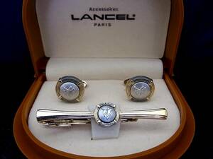 ■新品N■№0532 ランセル【LANCEL】【ゴールド・シルバー】■カフス＆ネクタイピン タイピン セット♪