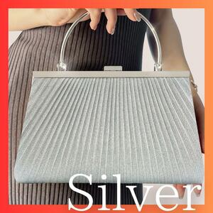 [ silver ] party bag clutch 2way dress wedding party 