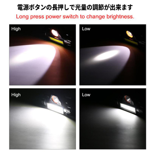 LEDヘッドライト 2個セット USB充電式 ヘッドランプ 高輝度 ワークライト ヘルメット 懐中電灯 作業灯 COB 防災 釣り 登山 キャンプ 充電式の画像3