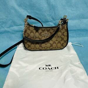 COACH ショルダーバッグ コーチ コーティングキャンバス レザー シグネチャー テリ ロゴ 2way