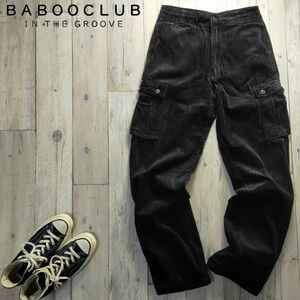 ☆BABOOCLUB IN THE GROOVE☆太畝コーデュロイ カーゴ パンツ ブラック 黒 Size（76） S1115