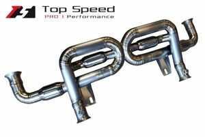ランボルギーニ ガヤルド用 チタン製F1サウンドマフラー (バルブ無し) (USAメーカー トップスピード製) 新品送料無料