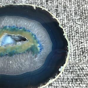 瑪瑙 メノウ ブルー系 2個 天然石 原石 鑑賞石 天然アゲート 置物 ペーパーウェイト の画像8