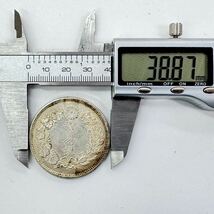 413-3　明治銀貨　古銭　明治9年　貿易銀　総重量約27.29g　直径約38.87mm_画像5