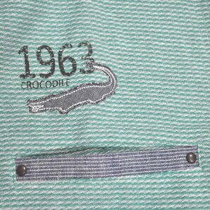 [クロコダイル] ポロシャツ 半袖 共衿ボーダー cotton綿 ポケット付 大きいサイズ  2Lサイズ 3グリーン 1002-93212の画像5