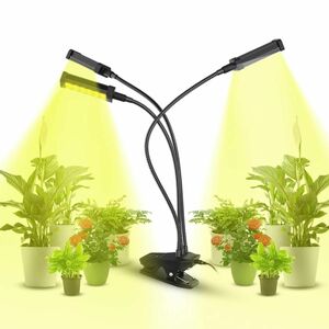 植物育成ライト LED 110W 室栽培ランプ アルミニウム 定時機能（3H / 6H / 12H） 10段階調光 3ヘッド