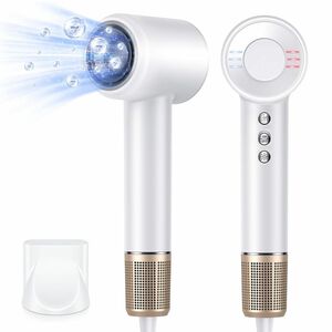 Bopwavy ヘアドライヤー ハイスピード ドライヤー 高濃度 マイナスイオン 1300W ホワイト ZCY887-C