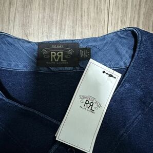 RRL DOUBLE RL インディゴベースボールシャツ ラルフローレン タグ付き未使用新品 ダブルアールエル 藍染 半袖シャツ Ralph Laurenの画像4