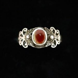 925 color stone antique stamp ring ring approximately 6 number SILVER silver Vintage accessory T1