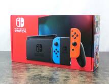 ☆未使用 Nintendo Switch ニンテンドースイッチ 本体 JOY-CON ネオンブルー/ネオンレッド 外箱付◆_画像1