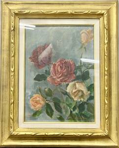 Art hand Auction ☆ Pintura al óleo de rosa de Chonosuke Ichino n.° 4 Flor enmarcada autografiada ★, cuadro, pintura al óleo, pintura de naturaleza muerta