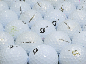 ★Bランク★BRIDGESTONE GOLF SUPER STRAIGHT 2019年モデル ホワイト・パールホワイト混合 30個