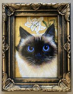 Art hand Auction Cat Painting Acrylic Painting Cat Illustration Ragdoll Authentic Gold Series 537, painting, oil painting, animal drawing