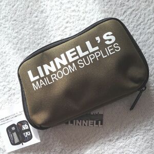 MICHAEL LINNELL小分けポーチ101 カーキ色 タグ付き未使用 マイケルリンネルロゴプリント