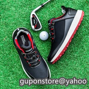  туфли для гольфа спорт спортивная обувь мужской "дышит" спортивные туфли водонепроницаемый . скользить износостойкость ходьба удобный широкий эластичность . Fit чувство чёрный 25.0cm