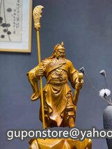 高72cm 一刀彫り 関聖帝君　関羽立像 仏教工芸品　香樟材　木彫仏教　精密彫刻 仏師で仕上げ品_画像8