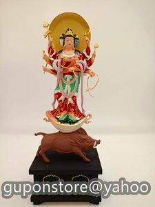 摩利支天 立像 高さ27.5cm 木彫仏教　仏教工芸品　彩繪 仏師で仕上げ品