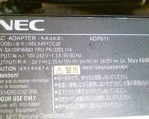 NEC 純正 45W 20v 2.25A ACアダプタ-/ USBタイプＣコネクタ- /ADLX45YCC2E_画像2