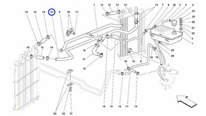 【純正】フェラーリF355　ラジエターパイプ　158249