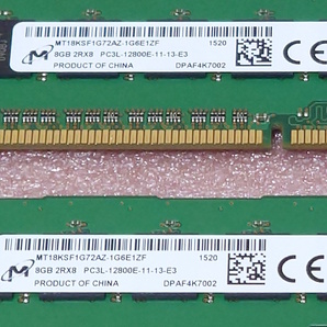 ◎Micron MT18KSF1G72AZ-1G6E1 2枚セット - PC3L-12800E/DDR3L-1600 ECC Unbuffered 240Pin DDR3 UDIMM 16GB(8GB x2) 動作品の画像3
