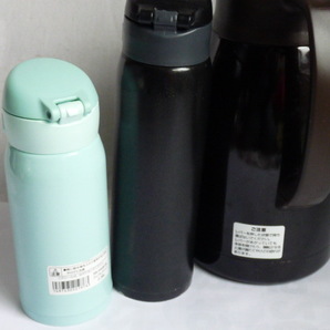 象印３点◆ステンレスポット 魔法瓶 1500ml SH-HB15BK-TA/ステンレスタンブラー 480ml SM-SE48-BZ ブラック/360ｍｌ SM-WA36-GL ミントの画像6