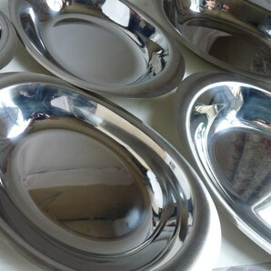 良品◆ステンレス製オーバルカレー皿 ６枚の画像3