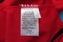 赤ジップアップウエア★アシックス 陸上 ランニング メンズ ハーフジップ 半袖トレーニングシャツ （レッド×ホワイト）サイズL_画像8