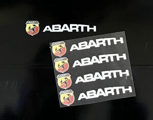  abarth sticker 4 pieces set white heat-resisting oil resistant 