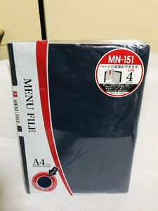 オープン工業 メニューファイル A4 デニム調 青 MN-151-BU