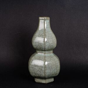 【後】HH007 清代 青磁六方葫蘆瓶 古美術 骨董品 古玩 時代物 古道具 中国美術品 朝鮮美術品 日本美術品