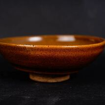 【後】AB005 ウホウ在銘黄平茶碗 古美術 骨董品 古玩 時代物 古道具 中国美術品 朝美術品 日本美術品_画像2