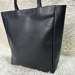 ユナイテッドアローズ 【極美品】 トートバッグ レザー UNITED ARROWS ブラック 黒 ビジネス メンズ 大容量 仕事 A4 肩掛け ビジネスバッグ