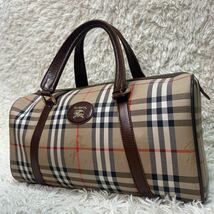 バーバリー 【人気デザイン】Burberrys ボストンバッグ ハンドバッグ ノバチェック シャドウホース レザー BURBERRY バーバリーズ_画像1