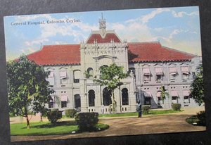 F24【戦前絵葉書】General Hospital, Colombo, Ceylon　コロンボ総合病院/セイロン（現スリランカ）